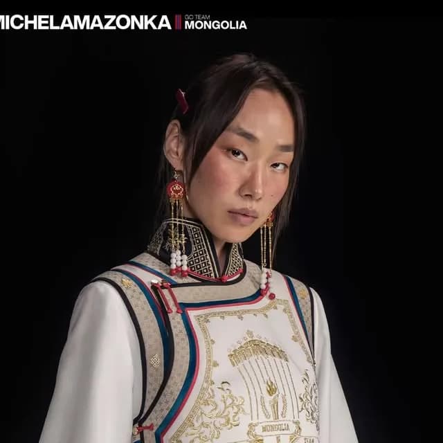 Michel&Amazonka on Instagram: "Unveiling Team Mongolia uniforms for 2024 Paris Olympics Opening and Closing ceremony Creative Director : @a.bignuut Photo: @nima_pht Model: @t.suee Make up:…