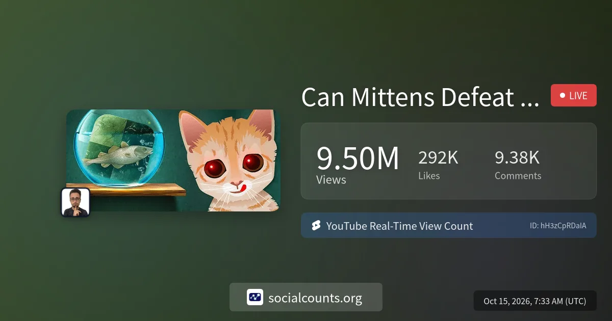 Can Mittens Defeat Stockfish? | Real-Time YouTube Live View Count | SocialCounts.org