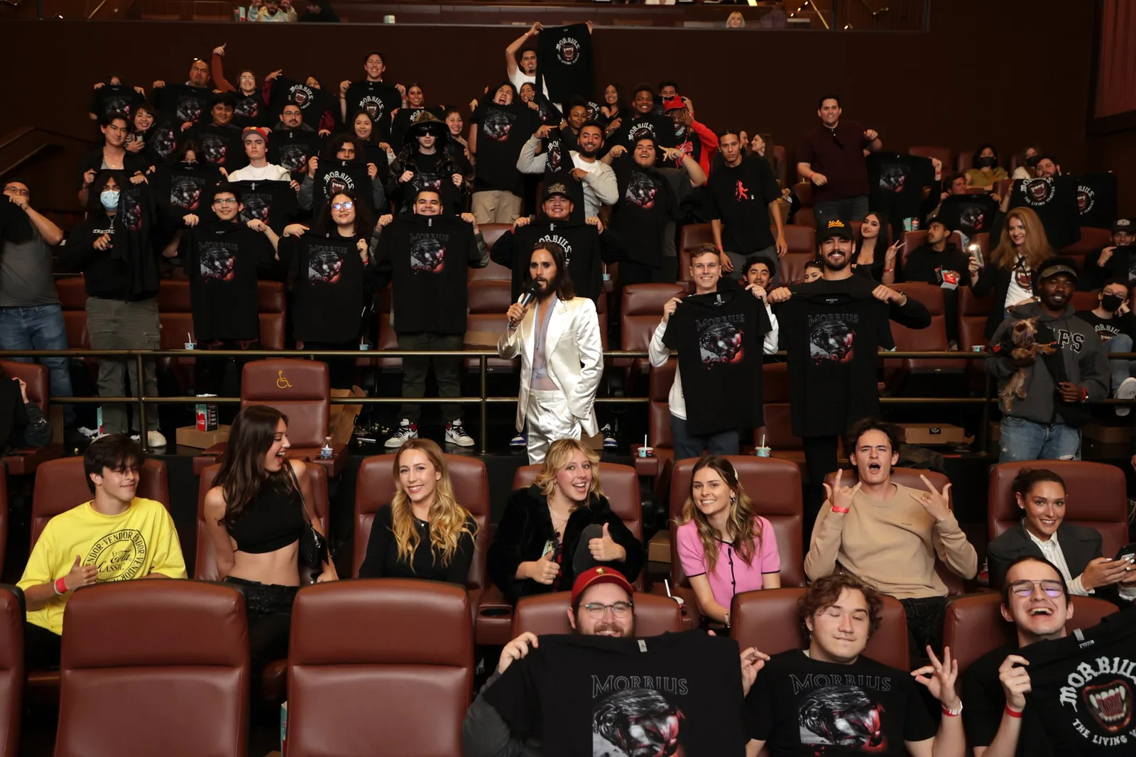 .@JaredLeto surprised the #Morbius @Discord community at an exclusive screening in Los Angeles. Join the conversation now!
