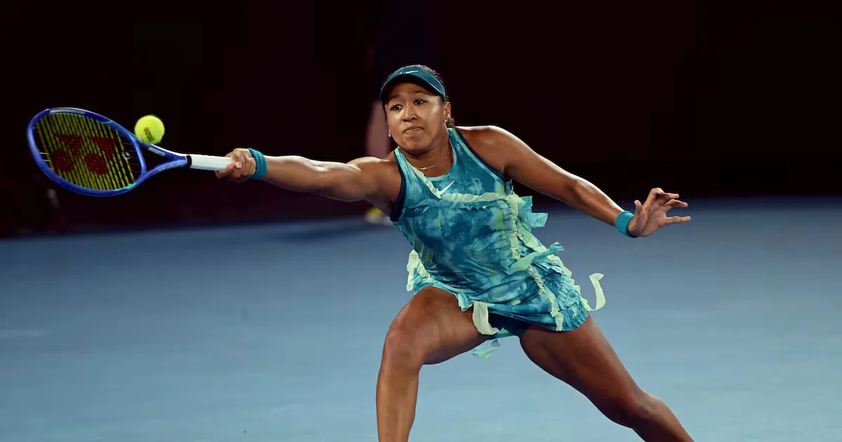 Japan's Naomi Osaka in action during her first-round match against Croatia's Antonia Ruzic.