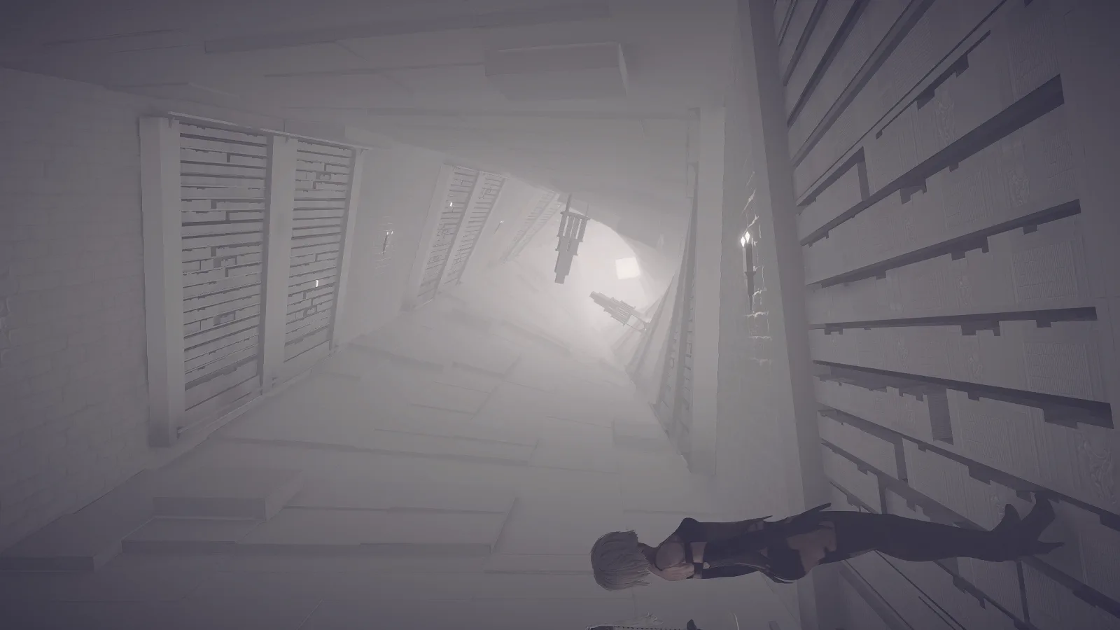 9S in the twisting corridor of the church mod, uploaded by DevolasRevenge