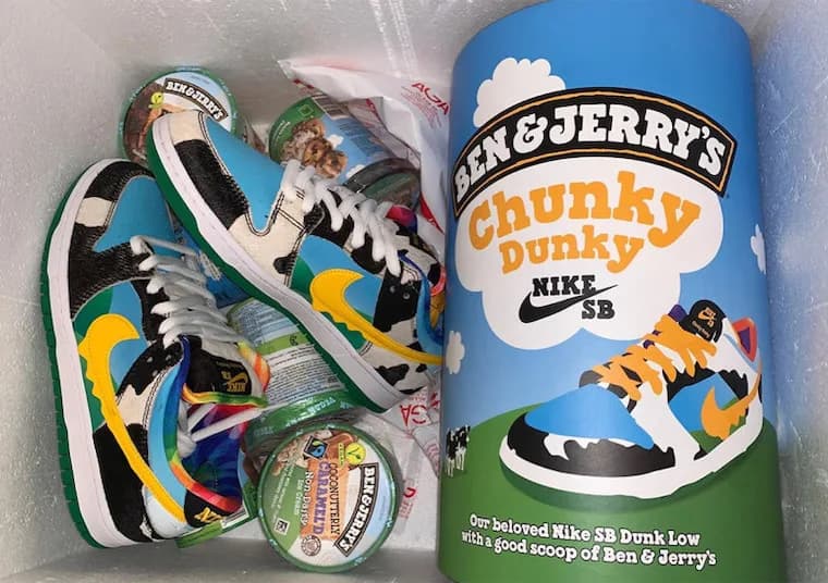 Ben & Jerry’s and Nike SB Reveals Dunk Low “Chunky Dunky” Promo Pint Box
