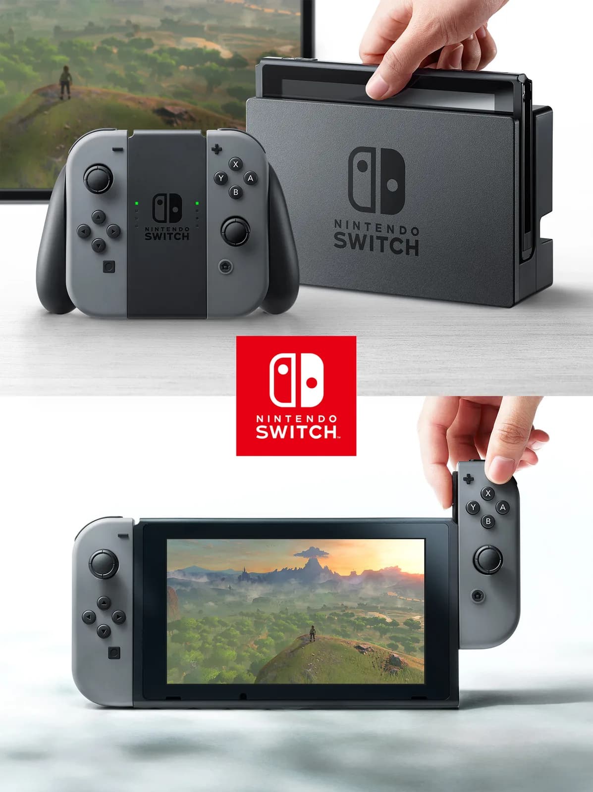 Nintendo’s October 2016 official image showed Switch in docked and handheld configurations.