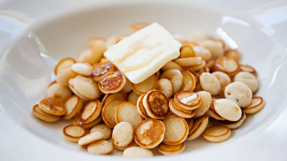 My Nguyen’s bowl of miniature pancake cereal, photographed for her recipe.