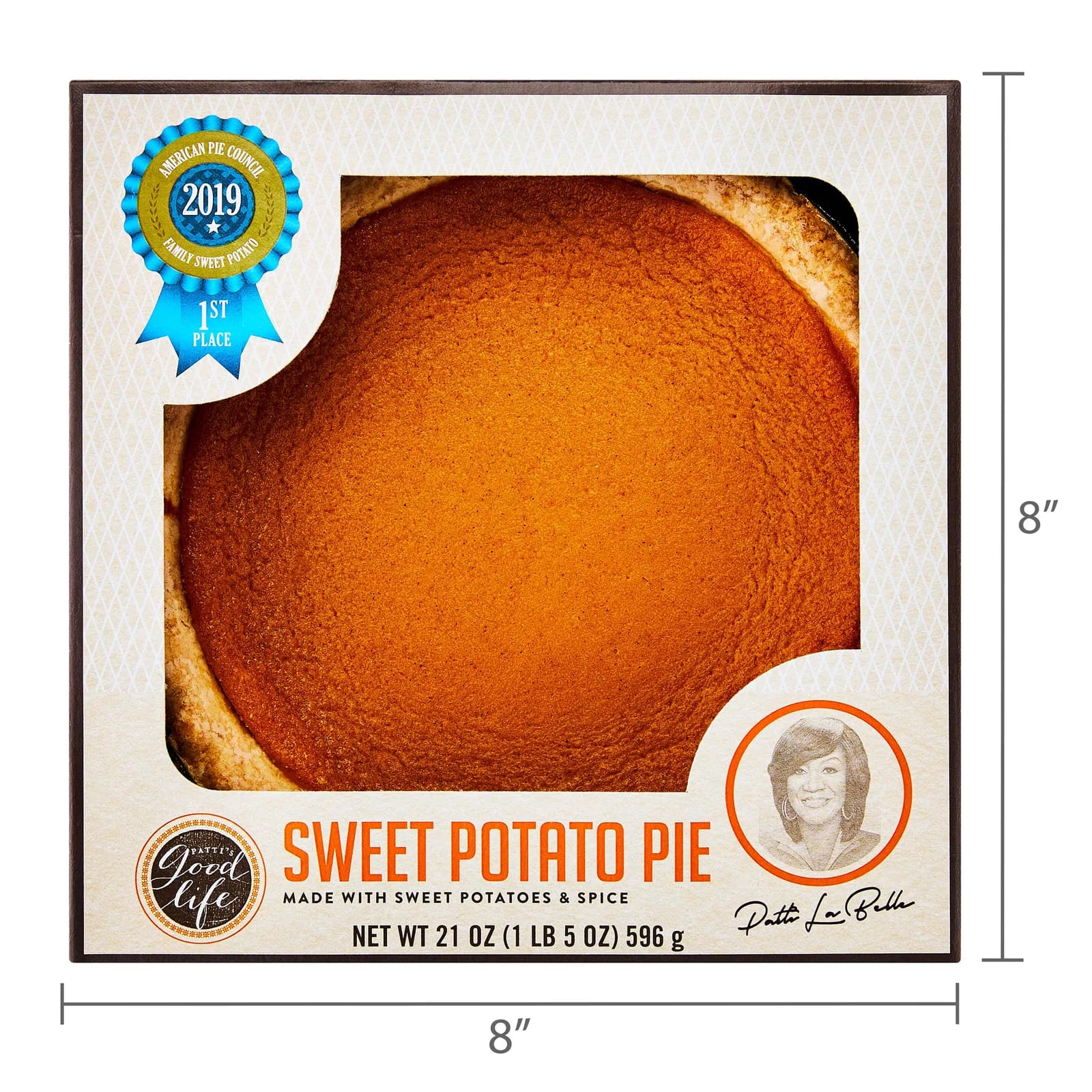 Current Walmart packaging for Patti LaBelle’s sweet potato pie; this image is not the 2015 launch packaging.