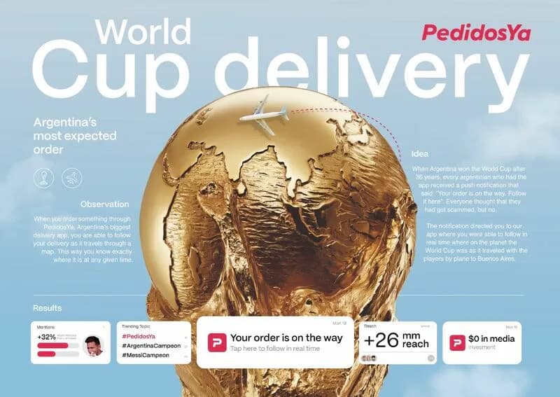 Y el oro es para… ¡PedidosYa! 🥇 Terminó una nueva edición de Cannes Lions International Festival of Creativity y nos enorgullece contarles que nuestra campaña “World Cup Delivery” nos sigue dando……
