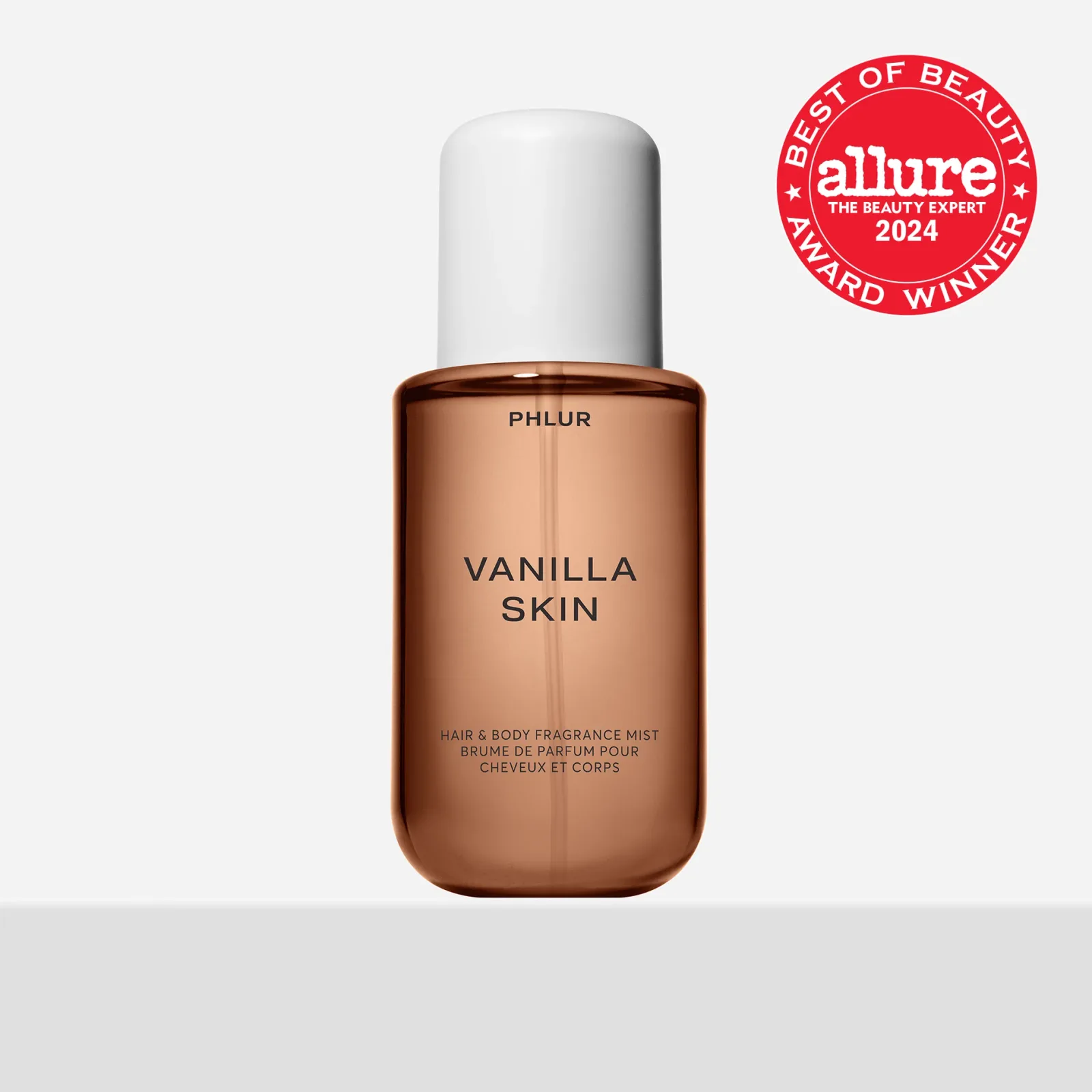 Full-size Vanilla Skin body mist bottle with the Allure Best of Beauty mark.