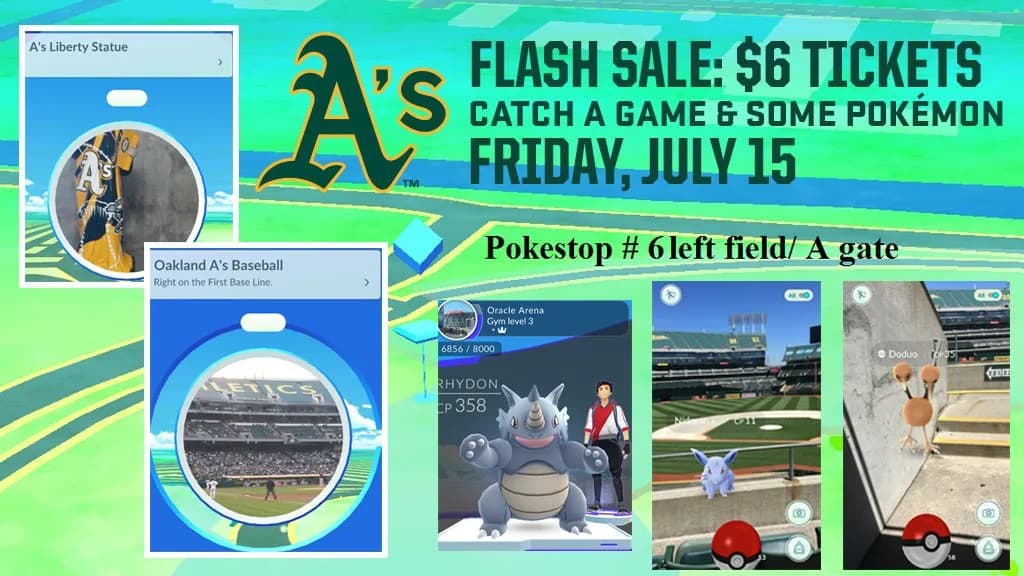 6 Pokestops 3 Gyms nearby Lures dropped 5:05pm til the 2nd inning $6 tix til 4pm: #PokemonGo