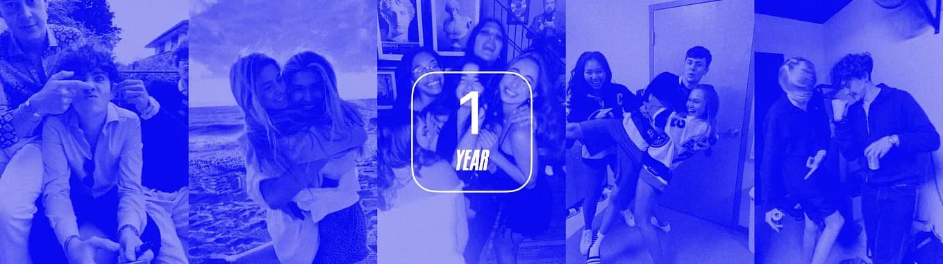 Poparazzi’s first anniversary collage of candid photos of friends.