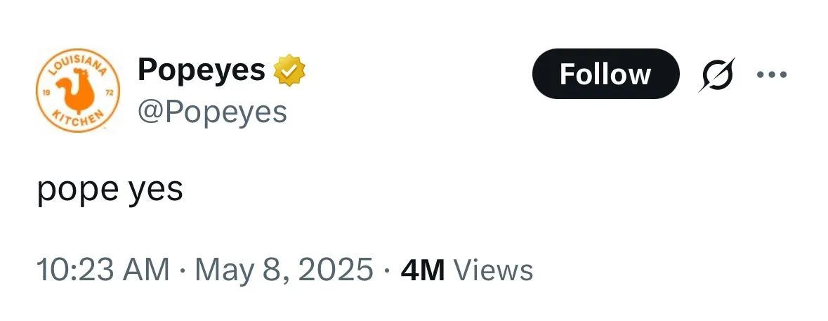 Wake up babe, the new pope just dropped! I was eagerly anticipating how brands would react and try to insert themselves into something completely irrelevant to their business. However this tweet… |…