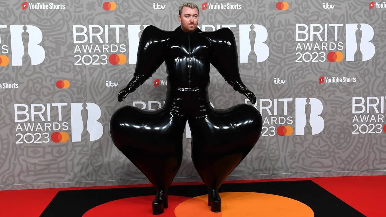 Sam Smith's Inflatable Black Latex BRIT Awards Outfit | Know Your Meme
