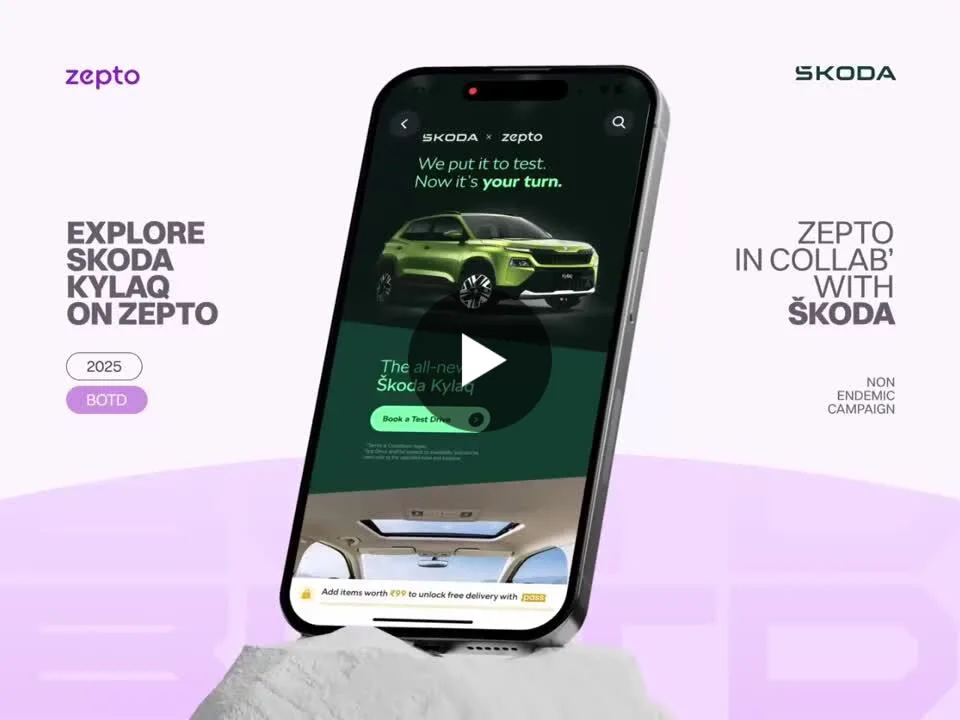 Campaign contributor Sejal Naik demonstrated the Škoda x Zepto app campaign page in a video.