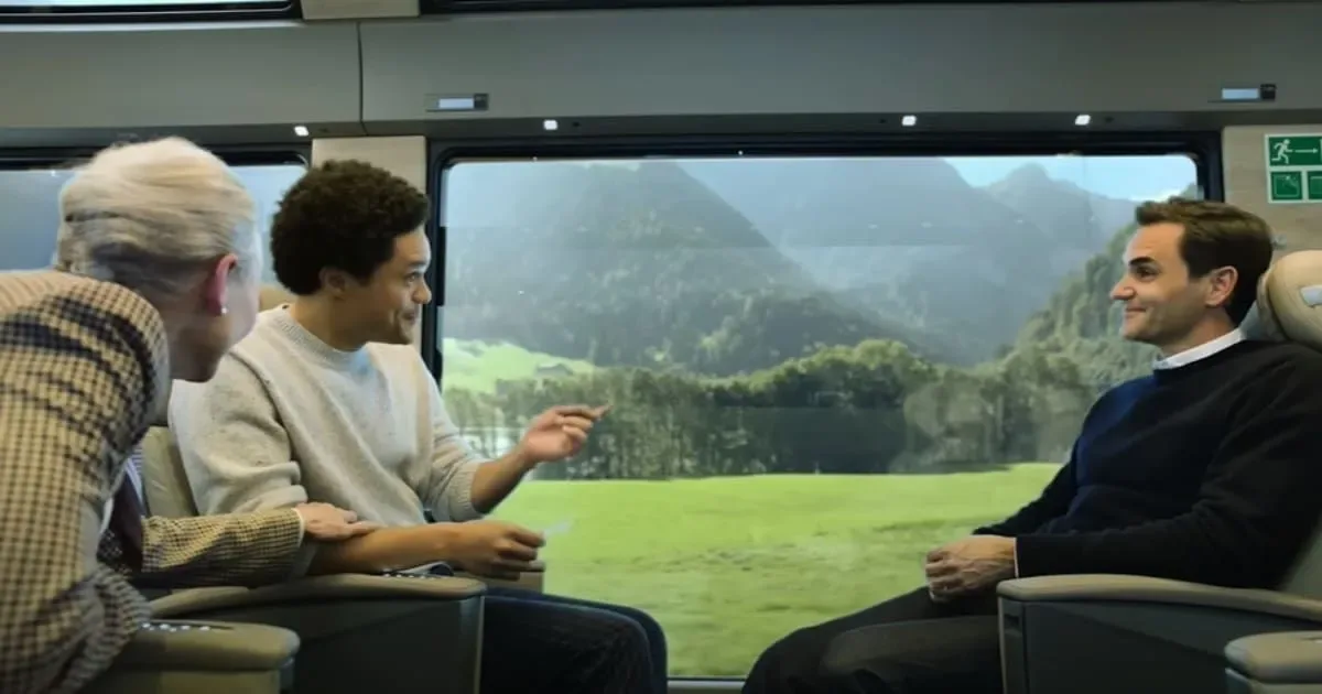 Trevor Noah and Roger Federer accidentally board 'wrong train' in hilarious tourism ad