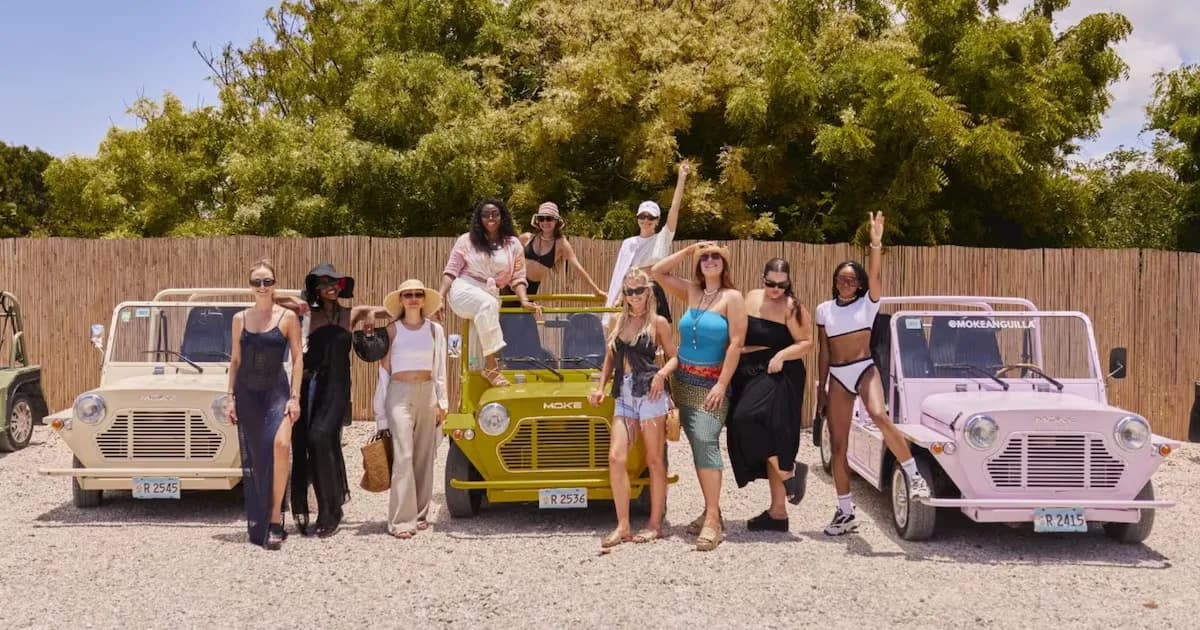 A group of content creators on a DSW brand trip to Anguilla.
