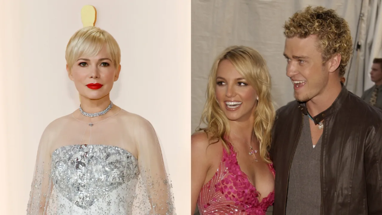 Michelle Williams alongside Britney Spears and Justin Timberlake