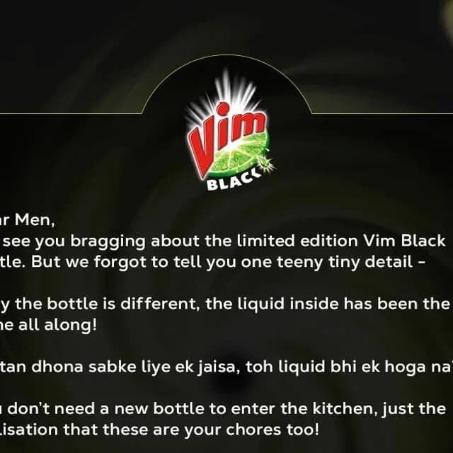 Vim India Official on Instagram: "Hey guys, just something we want to say from the bottom of our b̶o̶t̶t̶l̶e̶s̶ hearts! 😛 #OwnYourChores #LiquidTohSameHiHai #OpenLetter #Vim"
