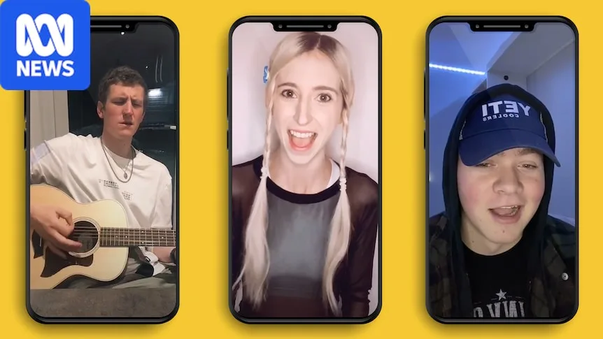 A composite of TikTok users in a story about what are sea shanties and why they're going viral.