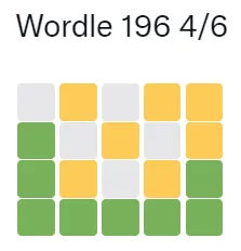 The emoji grid Wordle copies when a player shares a result
