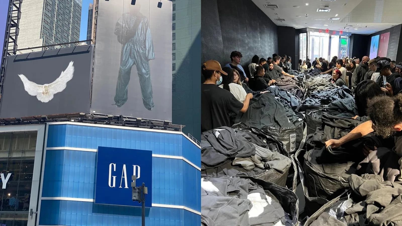 The @Gap X #KanyeWest collaboration in the trash bags…literally. Customers are finding the highly anticipated collab of #GAP X #Ye as a rummage sale - from clothes not being folded - just being…
