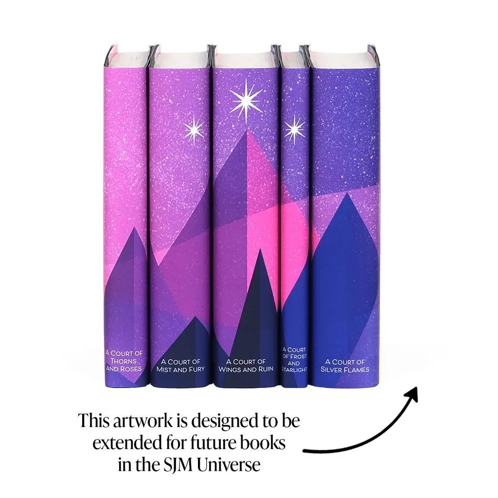 Officially licensed five-book ACOTAR set with illustrated dust jackets.