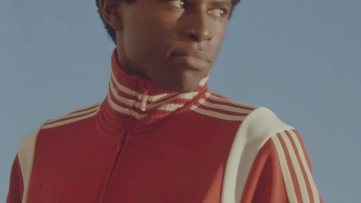 Model in the first adidas x Wales Bonner collection