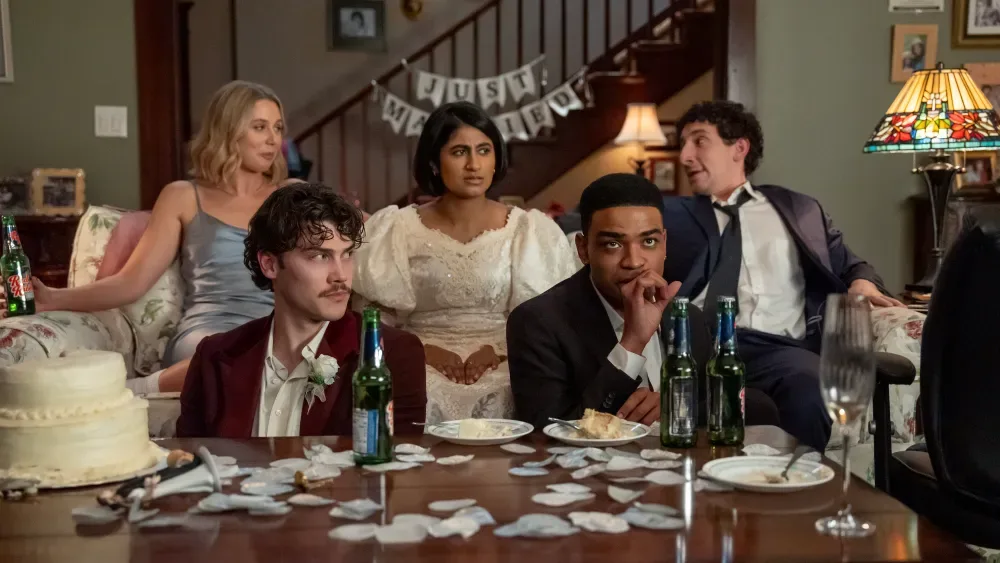 "ADULTS" -- “The Mail” -- Season 1, Episode 8 — Pictured (L-R): Lucy Freyer as Billie, Jack Innanen as Paul Baker, Amita Rao as Issa, Owen Thiele as Anton, Malik Elassal as Samir. CR: Rafy/FX