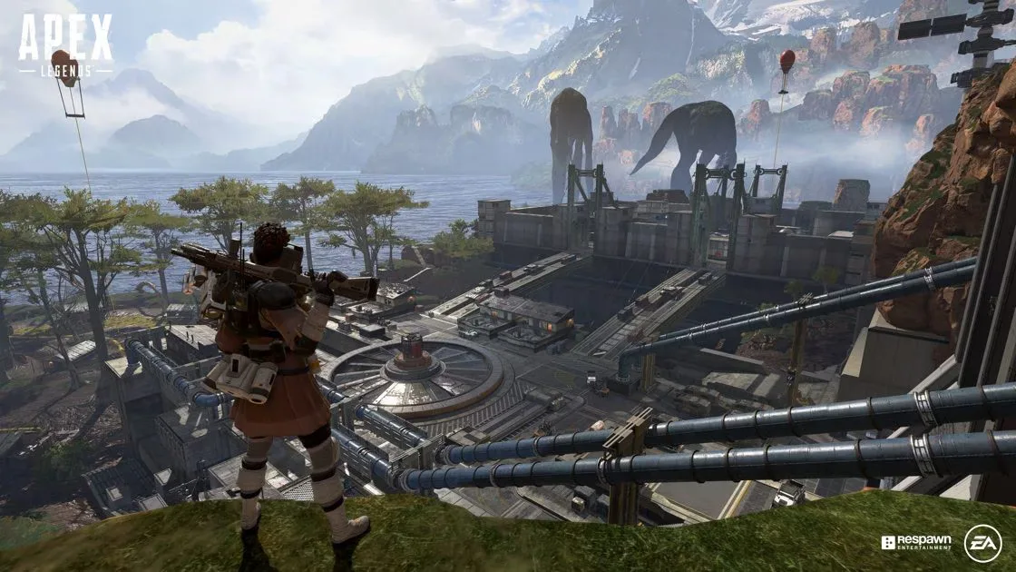 Apex Legends in game screenshot where bangalore faces a cliff.