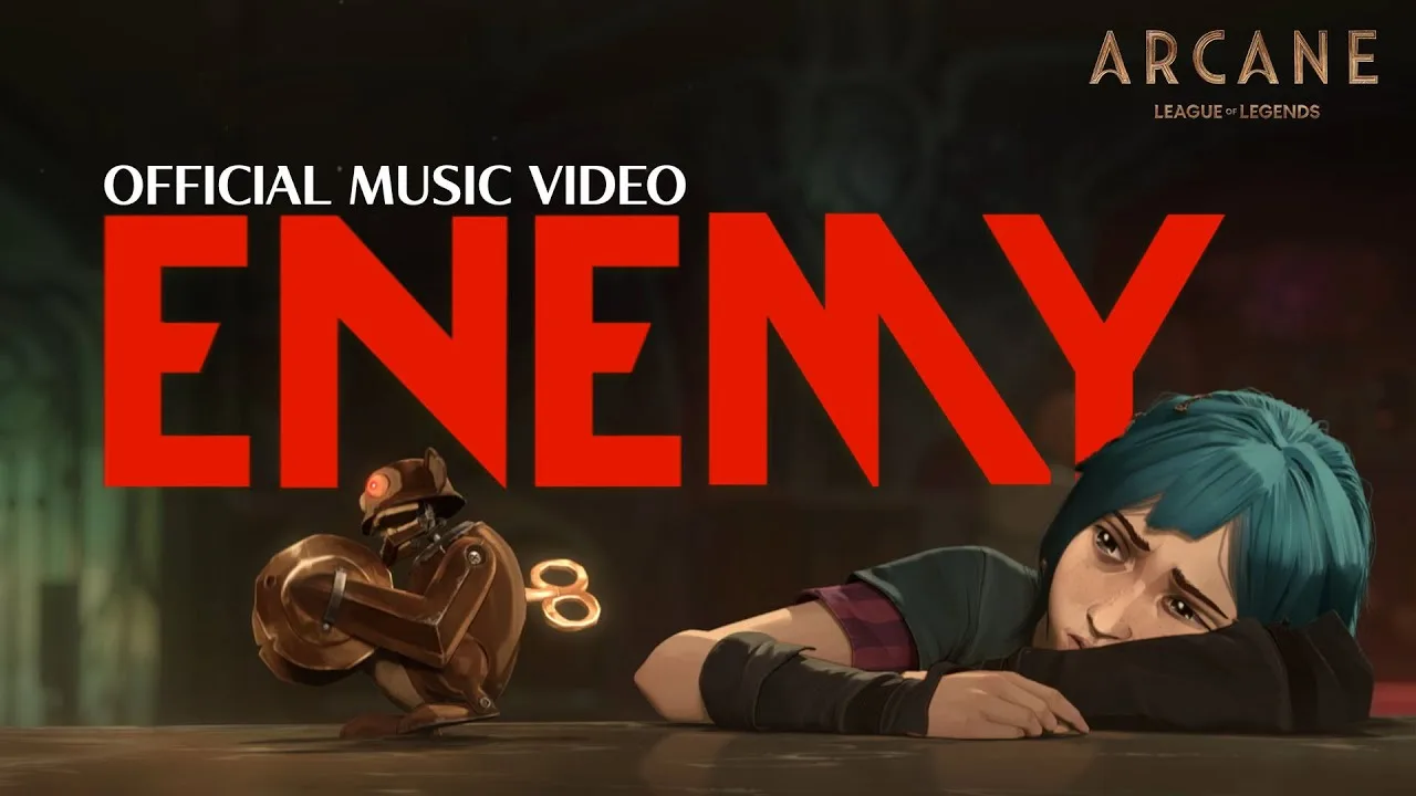 Jinx in the official music video for Imagine Dragons and JID's 'Enemy'.