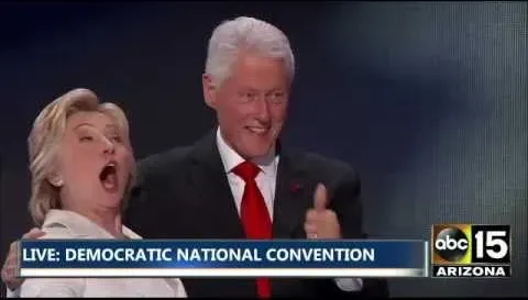 BALLOONS! Tim Kaine & Bill Clinton join Hillary Clinton on stage - Democratic National Convention