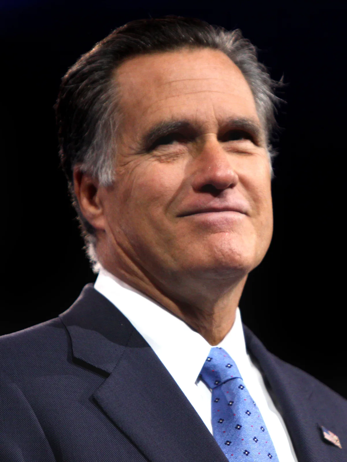 Mitt Romney speaking at an event in National Harbor, Maryland.
