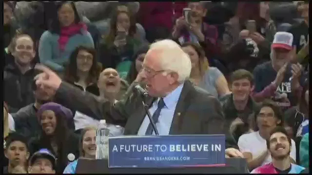 People flip out over bird joining Bernie at the lectern.