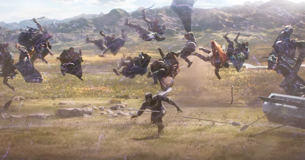 Battle on the plains of Wakanda in Black Panther.