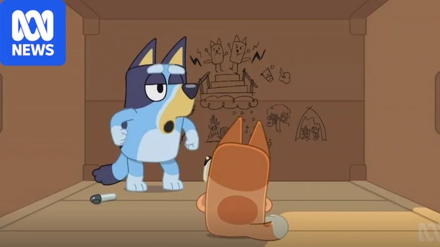 A still from the Flat Pack episode of Bluey, which was temporarily removed, edited and reposted after a view complaint.