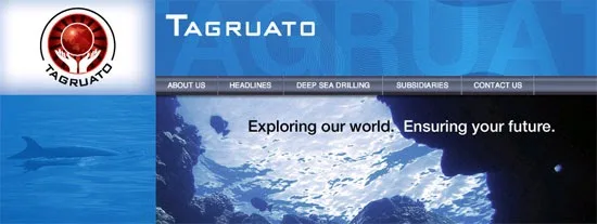 Tagruato, a fictional company site from the Cloverfield viral campaign