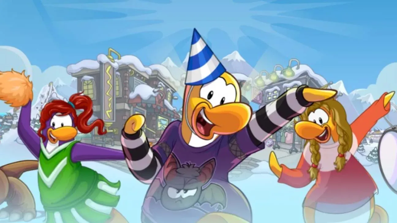 Penguins at a Club Penguin party