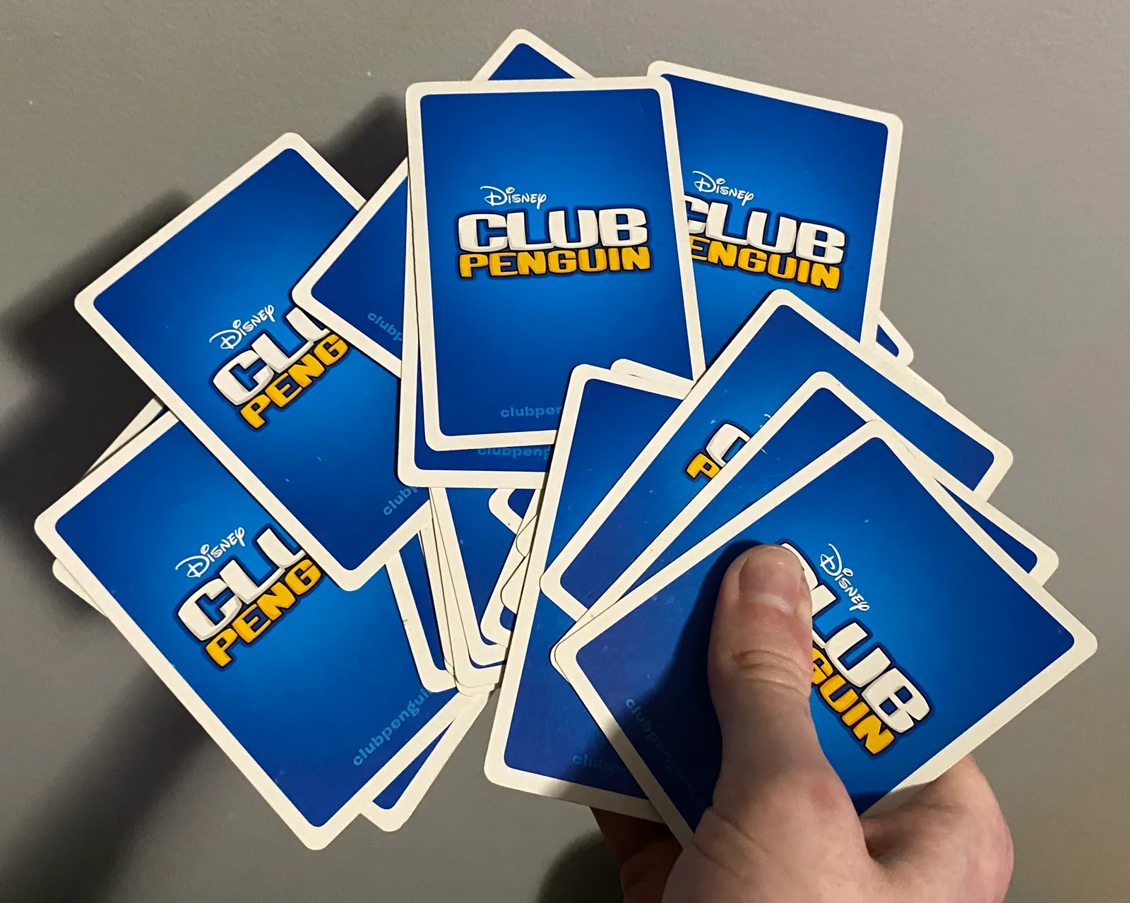 A hand of Club Penguin Card-Jitsu cards