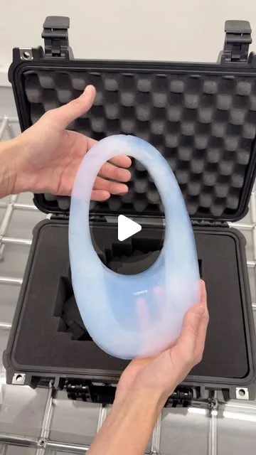 coperni on Instagram: "The Air Swipe Bag Composition: 99% air 1% glass Weight: 33 grams Dimension: 27x16x6cm Made of NASA’s nanomaterial silica aerogel, the lightest solid on planet Earth, the Air…