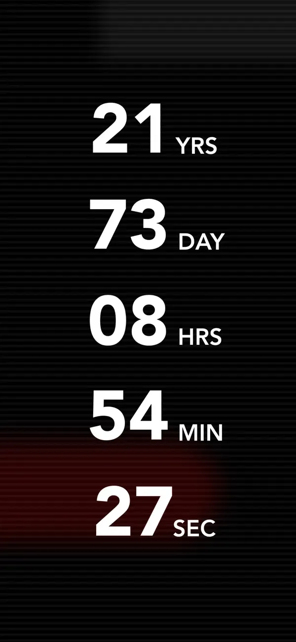 Official current App Store screenshot showing Countdown App’s death timer.