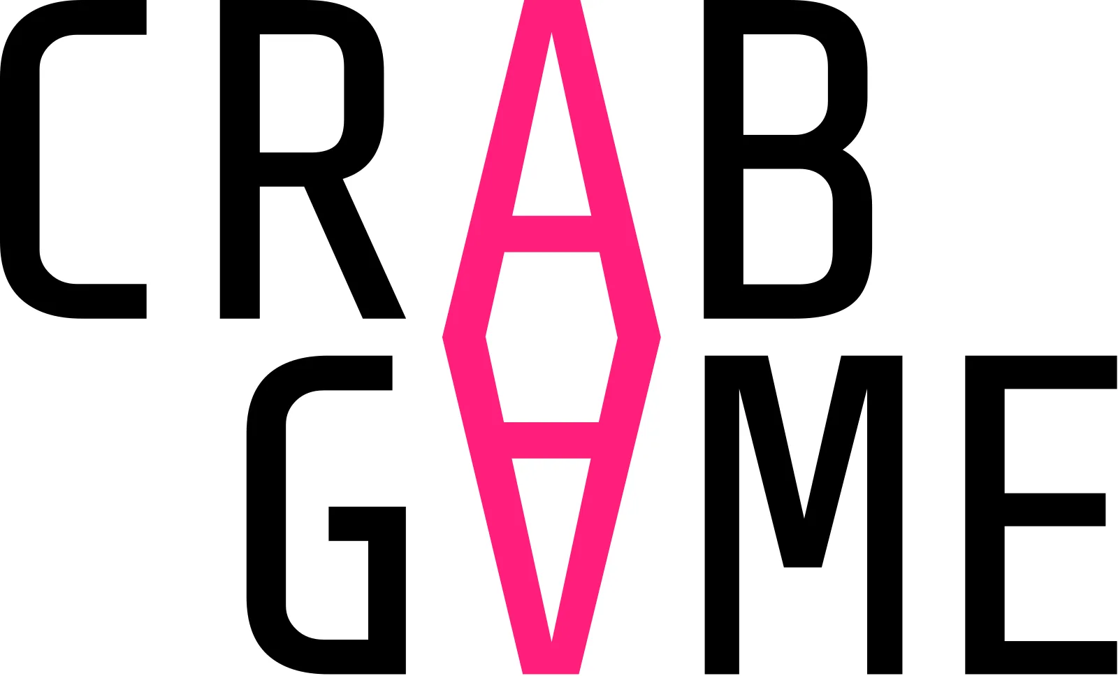 The logo for Crab Game , an online indie video game. The two As are joined together.