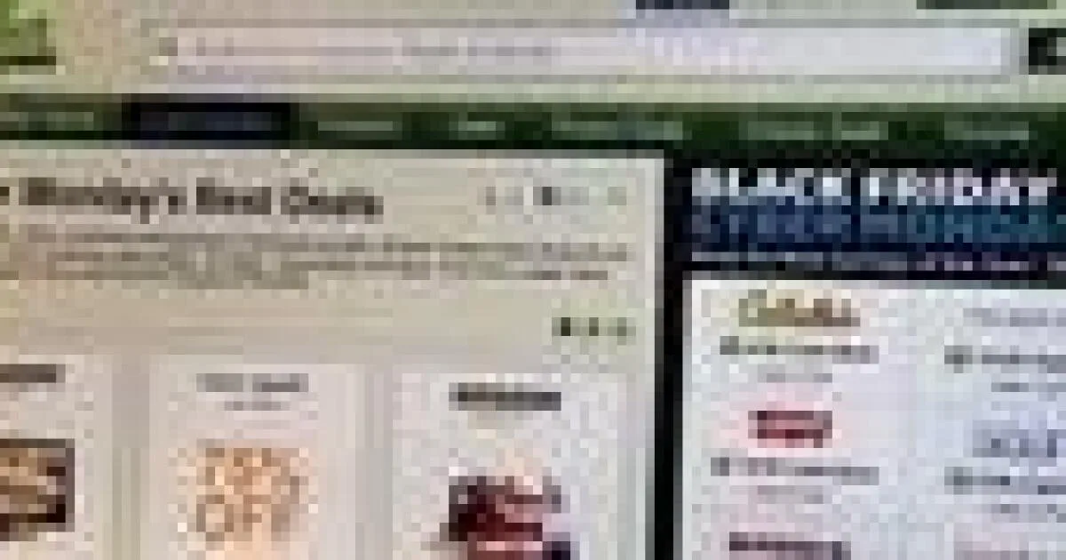 A Cyber Monday deals web page from 2010