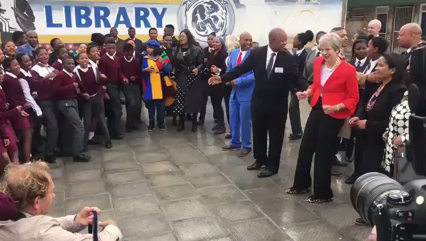 [WATCH]: Prime Minister #TheresaMay at ID Mkhize Senior Secondary in Gugulethu, Cape Town. @SABCNewsOnline @SAgovnews @KhayaJames @UbuntuRadioZA @PresidencyZA @DBE_SA