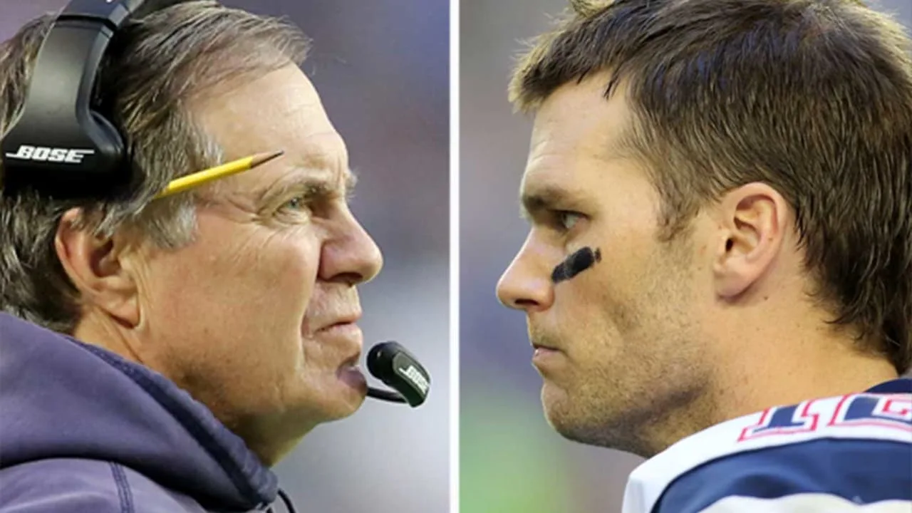 Bill Belichick and Tom Brady, side by side