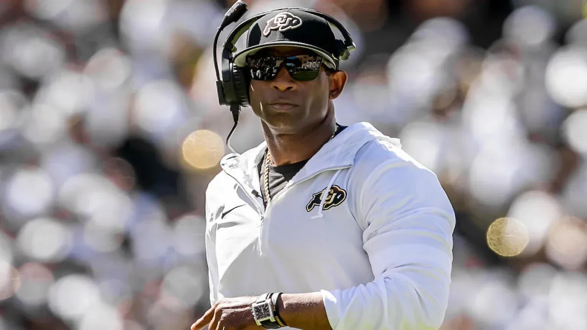 Sanders on the Colorado sideline in a headset
