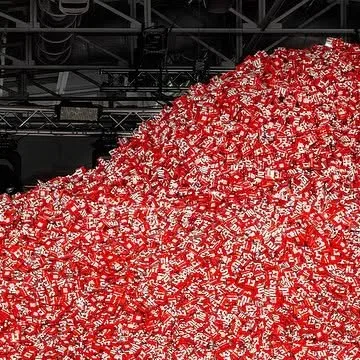 Diesel on Instagram: "A very big D. The #DieselFW23 runway show set revealed a mountain of 200,000 condom boxes as part of a partnership with @durex . In the Diesel and Durex spirit of individual…