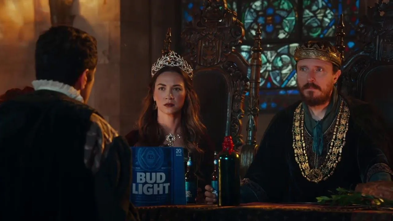 A medieval king toasted guests bringing Bud Light and banished a guest bringing mead.
