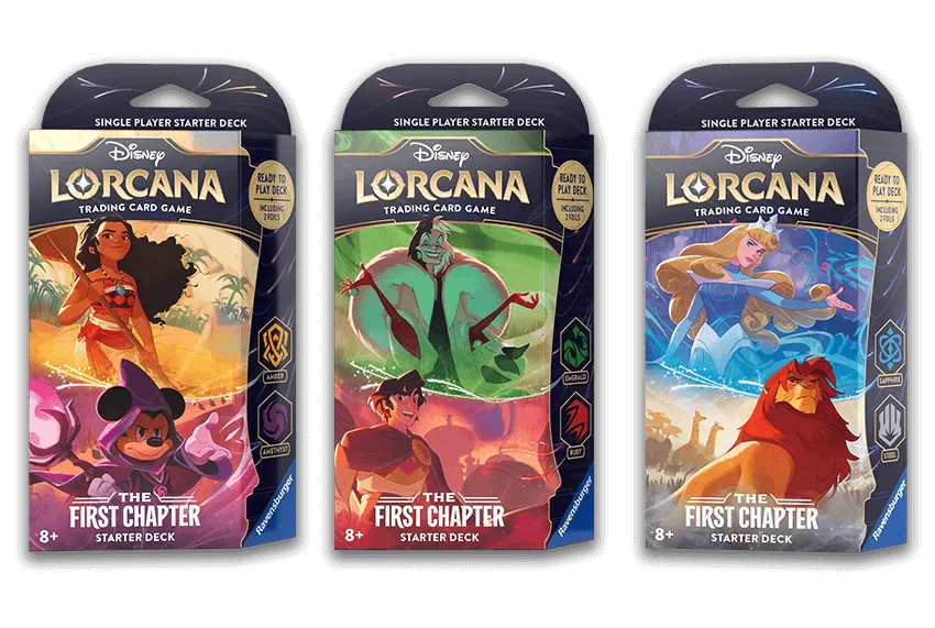 The First Chapter starter decks, official product photograph.
