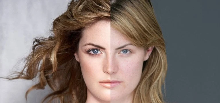 Before-and-after transformation from the original Dove Evolution film, preserved in director Tim Piper’s portfolio