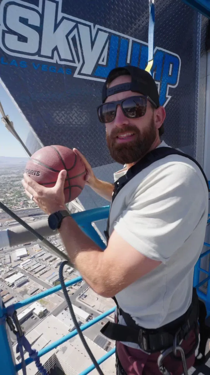 Dude Perfect record basketball shot