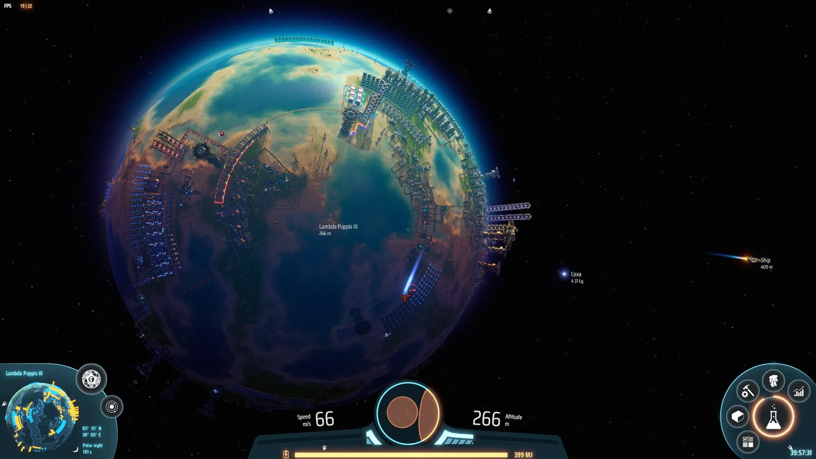 A planet covered in industrial factories.