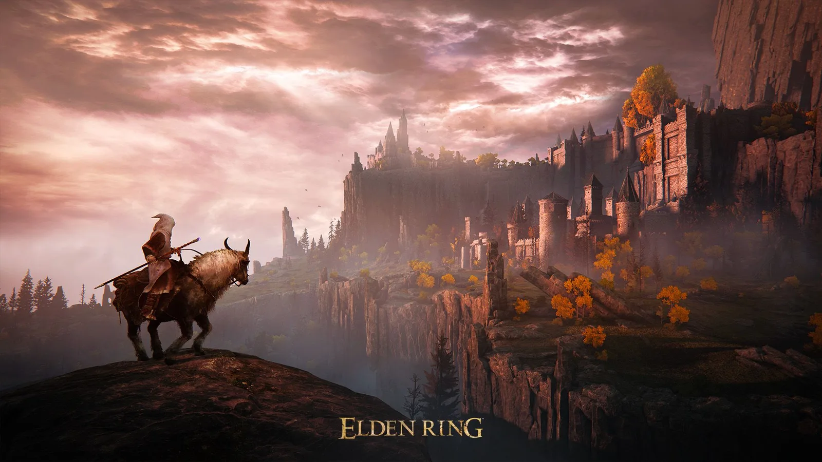 A rider on Torrent overlooks the Lands Between
